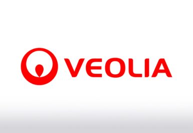 Das Logo von Veolia, einem führenden Unternehmen für Umweltdienstleistungen.